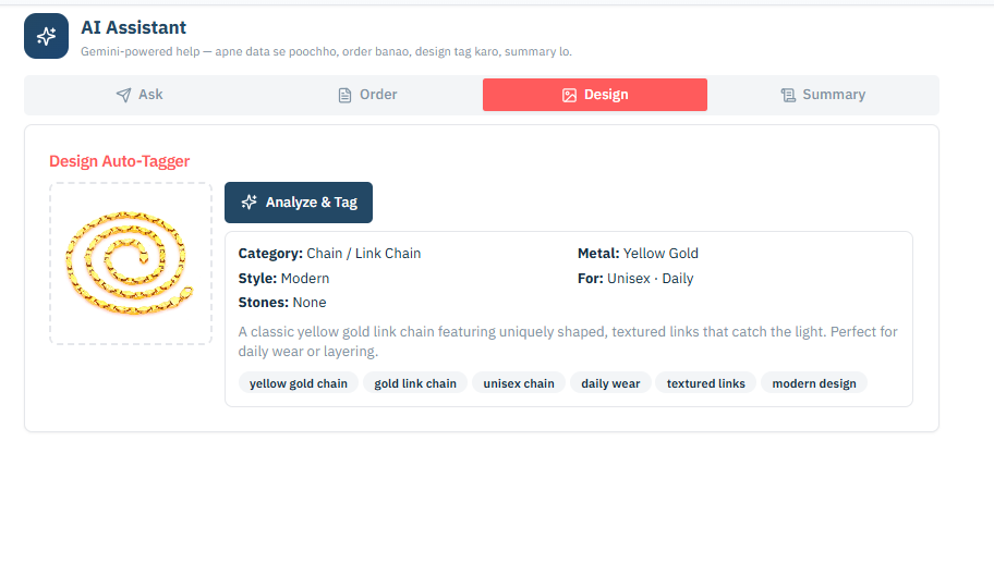Design Auto-Tagger — Valenza ERP AI