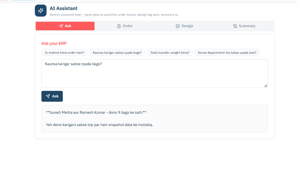 Ask your ERP — Valenza ERP AI